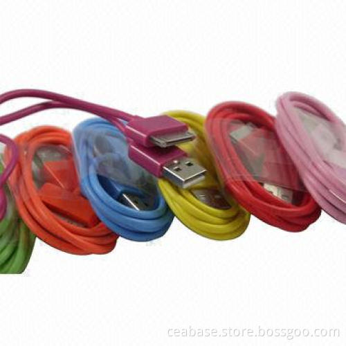 Colorful USB Data Charging Cables for iPhone, Made of Silicone, Various Colors Available